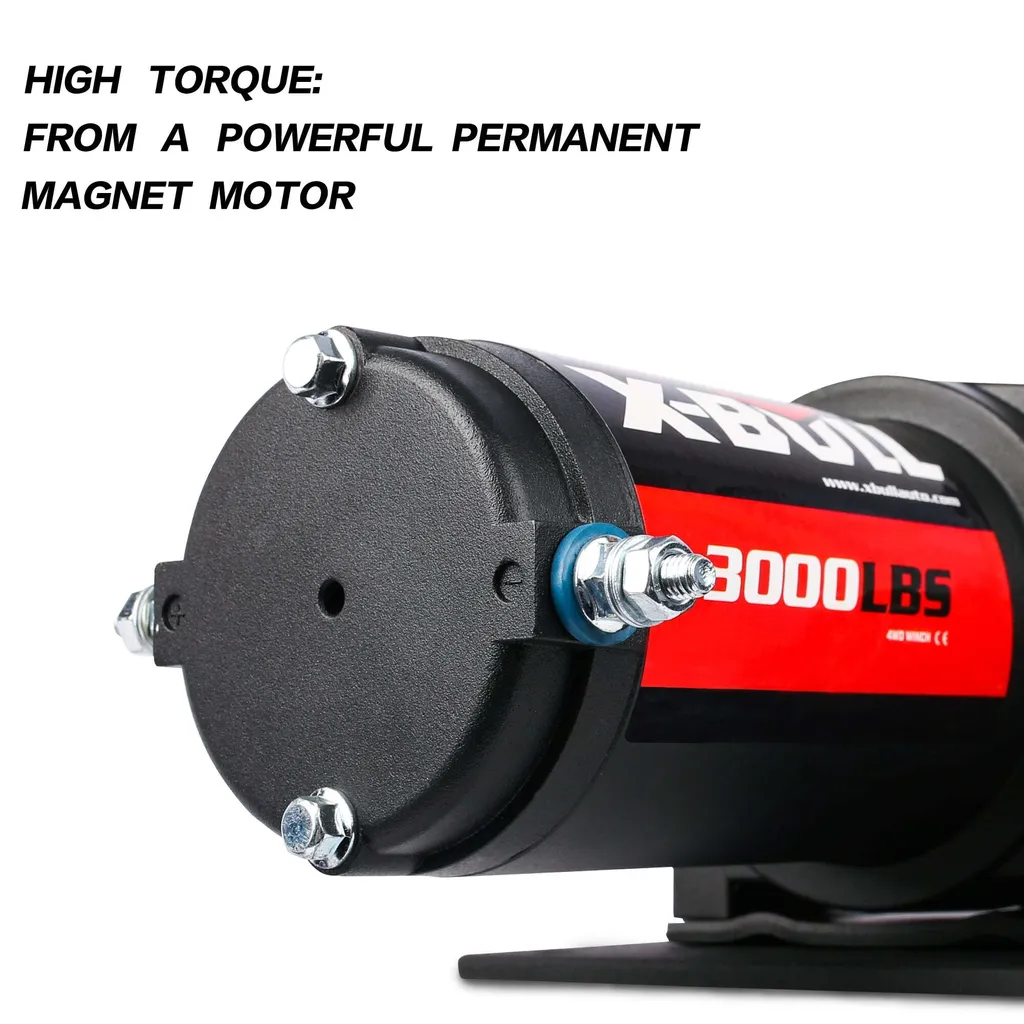 Treuil Électrique 3000 LBS avec Télécommande et Câble Acier 9,2m 12V - 9