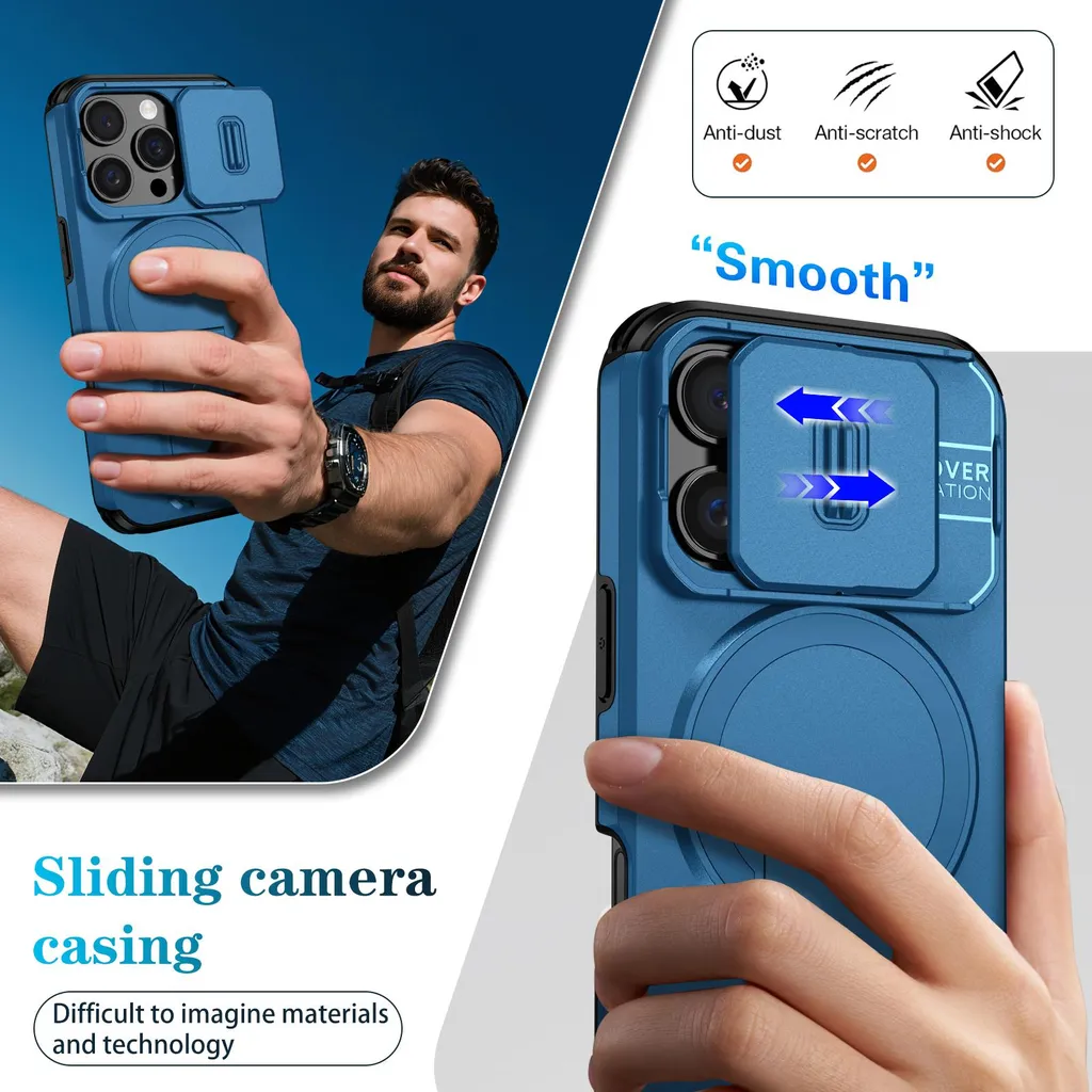 Custodia Magnetica iPhone 16 Pro Max Arancione: Doppia Protezione