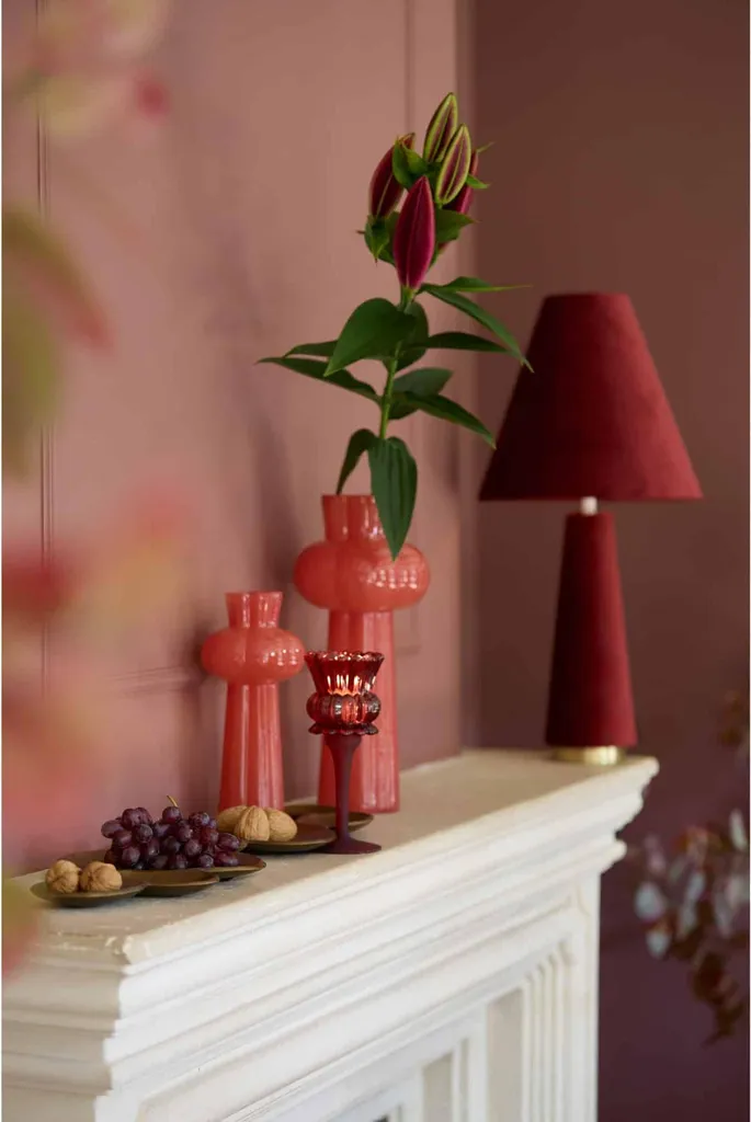 Lampe de chevet textile rouge Devia pour un éclairage d'appoint doux - 3