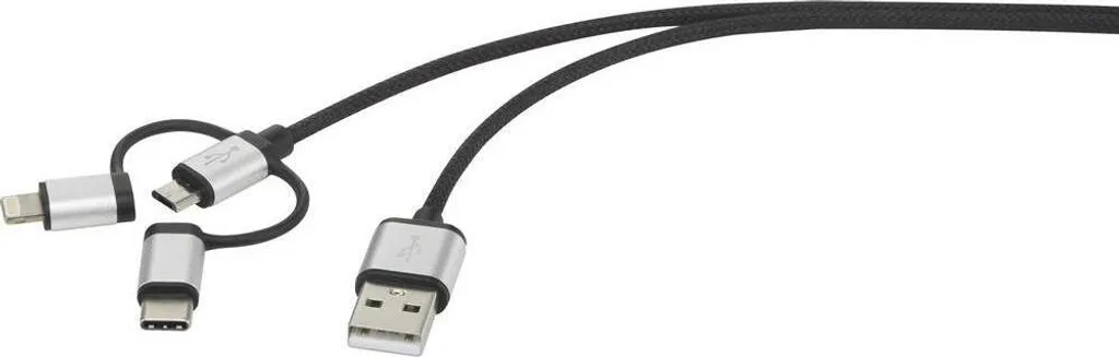 Câble de charge multi-connecteurs USB 3 mètres avec embout iPhone