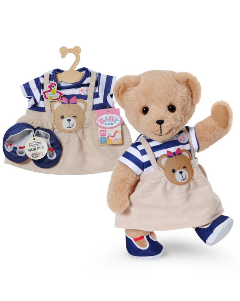 BABY born Teddy Kleid mit Schuhen und Bärentasche