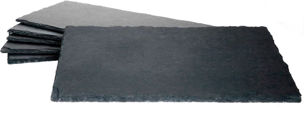 6x Schieferplatten 17 x 34 cm Tisch-Set Untersetzer Servierplatte Naturschiefer