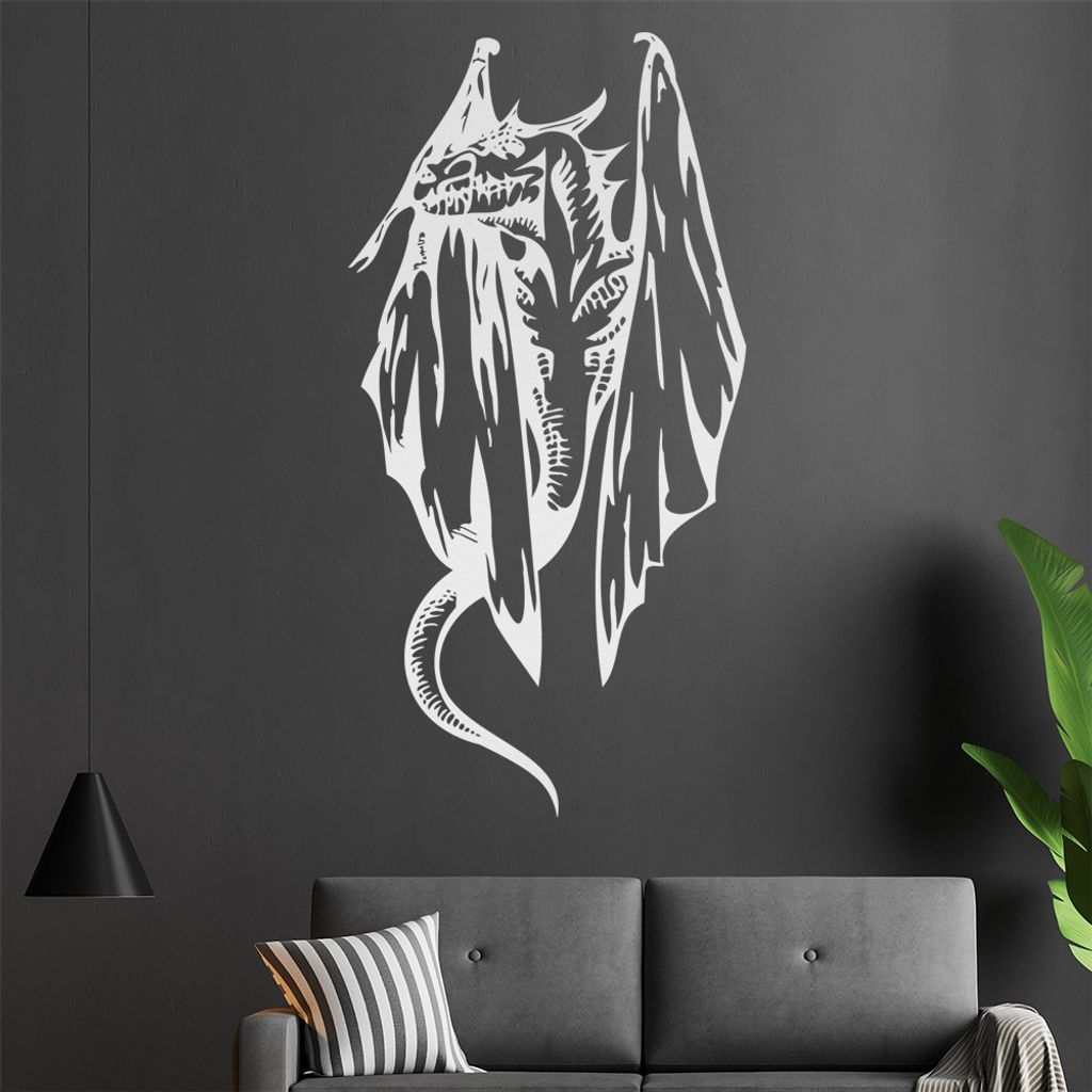 Flug Drache Wandtattoo in 6 Größen - Wandaufkleber Wall Sticker - Dekoration, Küche, Wohnzimmer, Schlafzimmer, Badezimmer