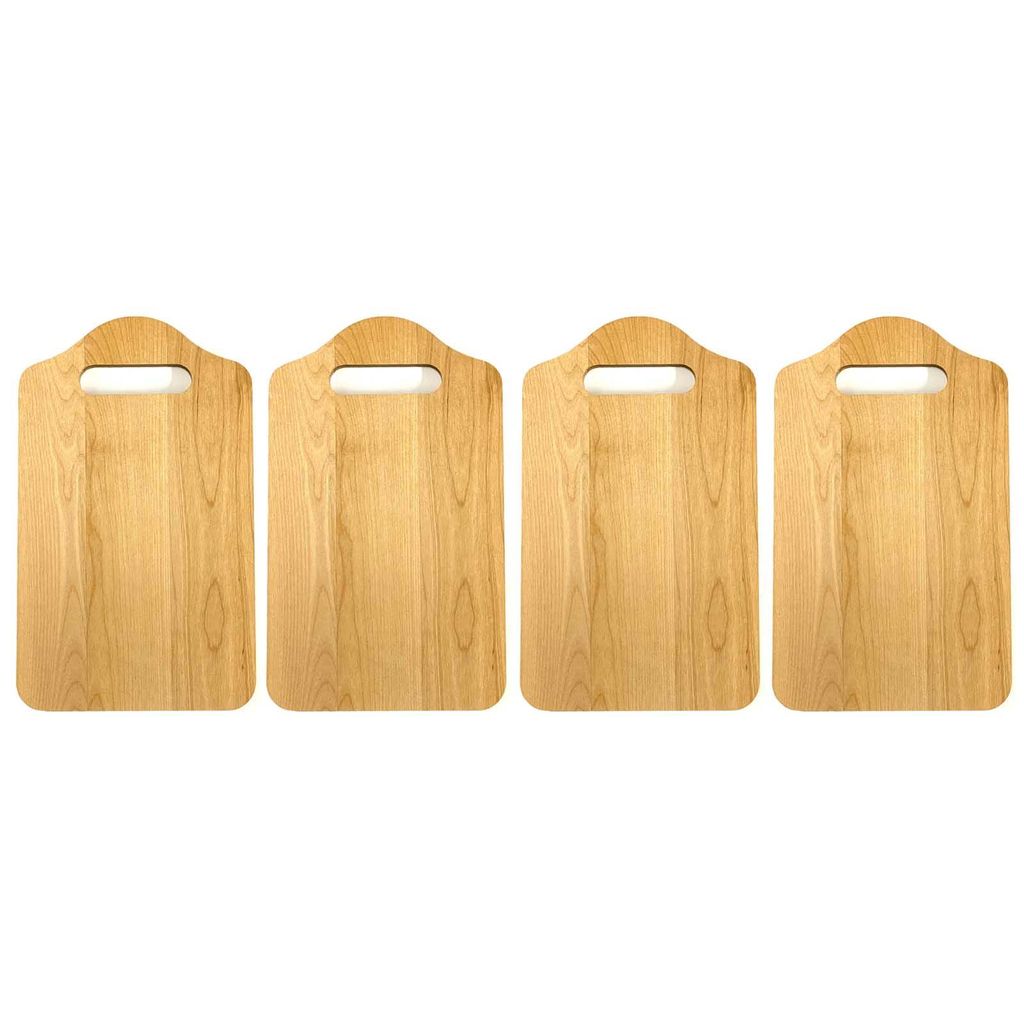 4er Set Schneidebrett aus Naturholz 25x15x1cm Küchenbrett Holz Schneide Brett Servierbrett Brettchen Frühstücksbrett