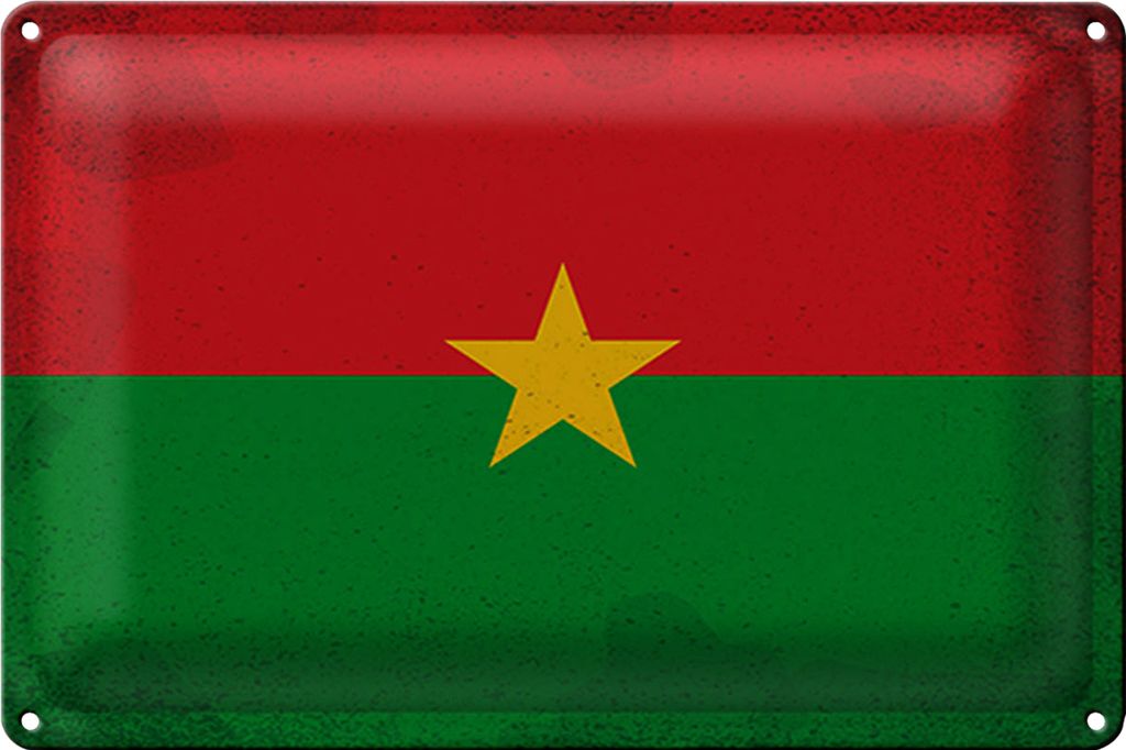 Blechschild Flagge Burkina Faso 40x30cm Flag Vintage