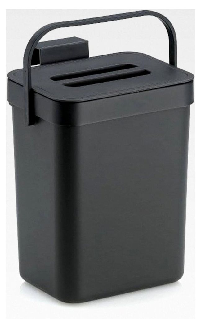Biomülleimer Paulo, 2,3 l - Komposter, Schwarz, Kunststoff, 20,5 x 12 x 15,5 cm, 230 cl, Spülmaschinenfest