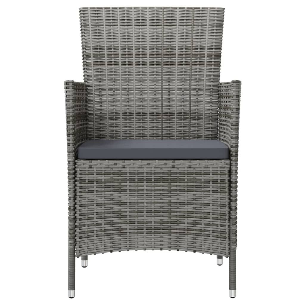 "im Sonderangebot"Outdoor-Stuhl/Picknickstuhl - Gartenstühle mit Kissen 2er Set - Gartensessel - Poly Rattan Grau - 61x60x88 cm DEMöbel 4336141
