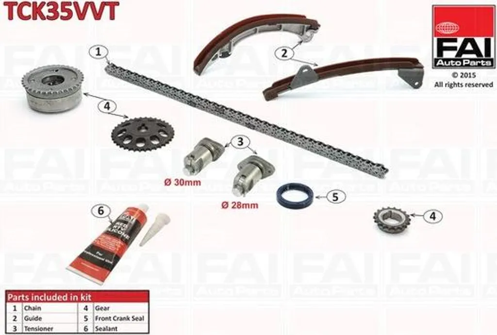 FAI AutoParts Jeu de chaînes de distribution TCK210 pour moteur diesel