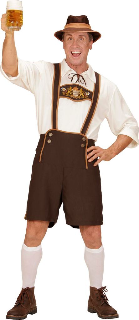 Bavorský kostým - lederhosen, košile, ponožky, klobouk  - Obrázek produktu 