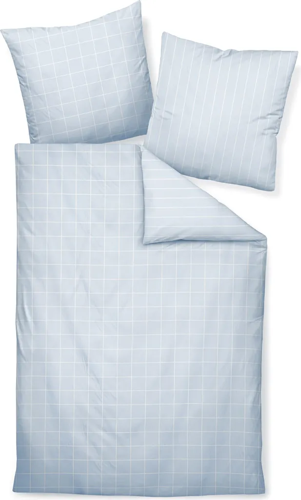 Linge de Lit Satin Mako Soyeux 155x220 Janine ModernClassic Bleu Perle