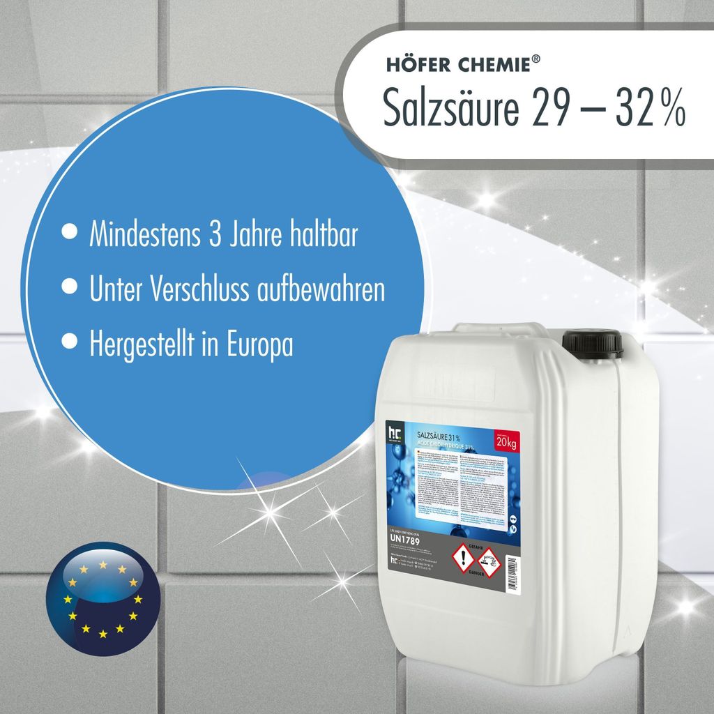 20 kg Salzsäure 29-32% zur chemischen Reinigung von Produktbild