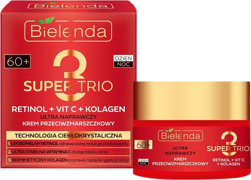 Bielenda Super Trio Ultra naprawczy krem przeciwzmarszczkowy 60+, 50 ml