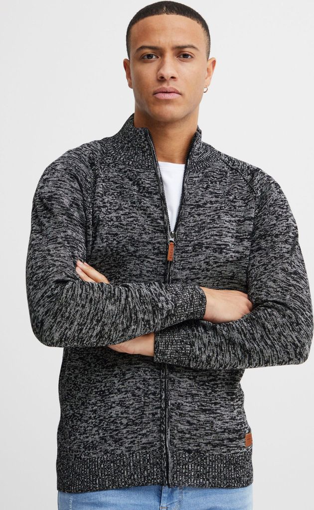 BLEND BHDaniri Herren Strickjacke Cardigan Feinstrick mit Stehkragen Reißverschluss Rippbündchen Baumwollmischung Regular fit