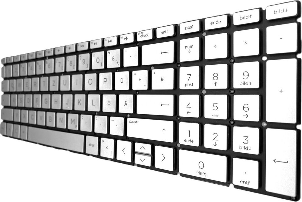 DEUTSCHE - Silber Tastatur Keyboard Beleuchtung kompatibel für HP 250 G8 2X7L0EA