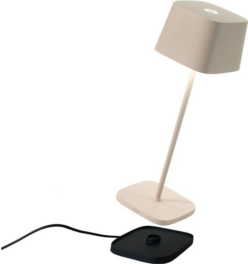 Zafferano Ofelia Pro Sand LED-Tischlampe, wiederaufladbar und dimmbar - 2200-2700-3000 K - 9 Stunden maximale Leistung