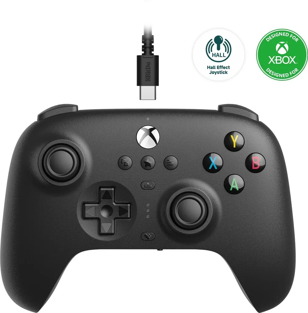 8BitDo Ultimate Manette Filaire pour Xbox avec Capteurs Hall Effect, Noir