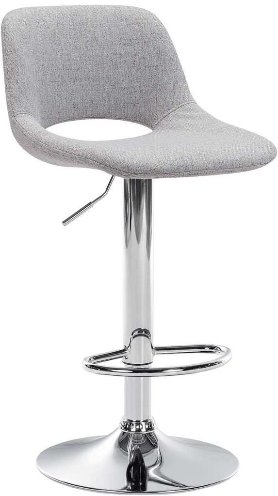 CLP Barhocker Camden Stoff drehbar und höhenverstellbar Farbe:hellgrau;Material Gestell:Metall in Chromoptik