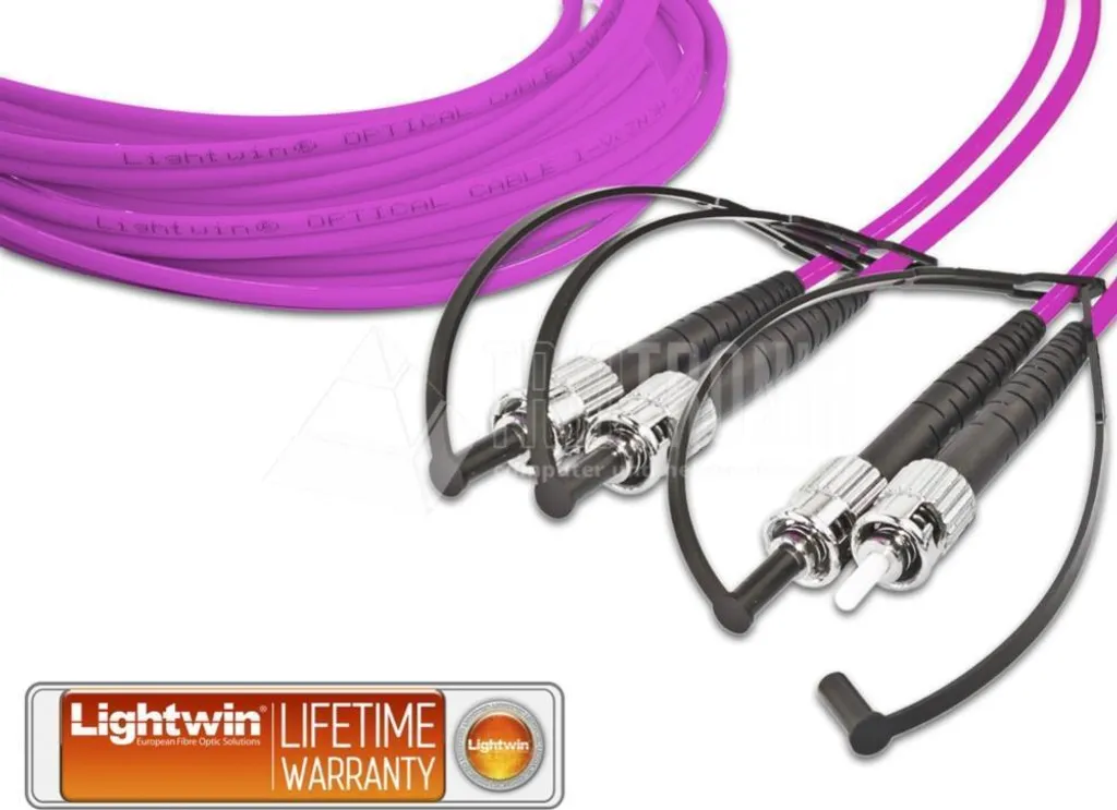 Cordon de Brassage Optique OM4 ST-ST 2m Lightwin LDP-50 pour Réseau Pro