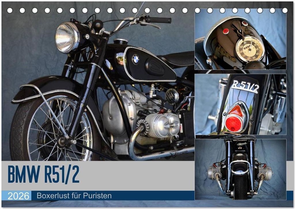 BMW R 51/2 (Tischkalender 2026 DIN A5 quer), CALVENDO Monatskalender