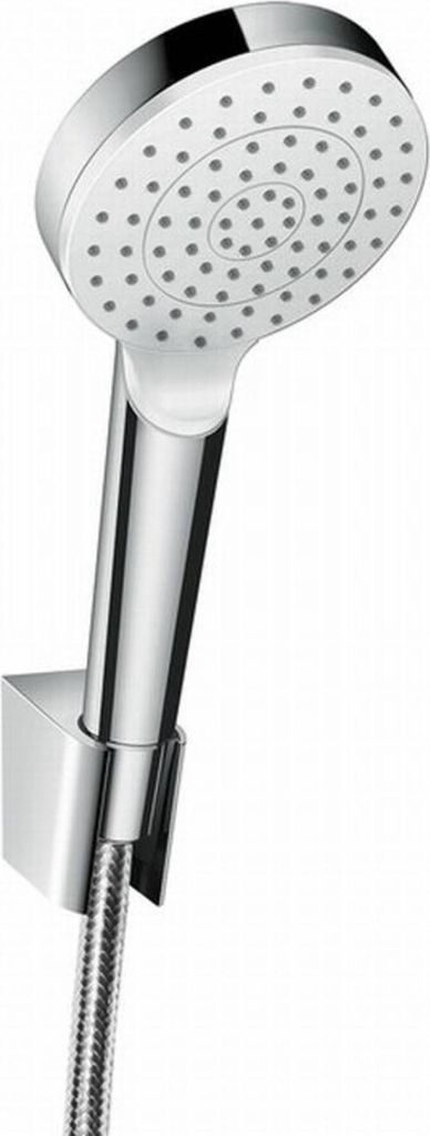 hansgrohe Crometta Brausehalterset 1-jet EcoSmart mit Brauseschlauch 125 cm, weiß/ chrom, 26568400
