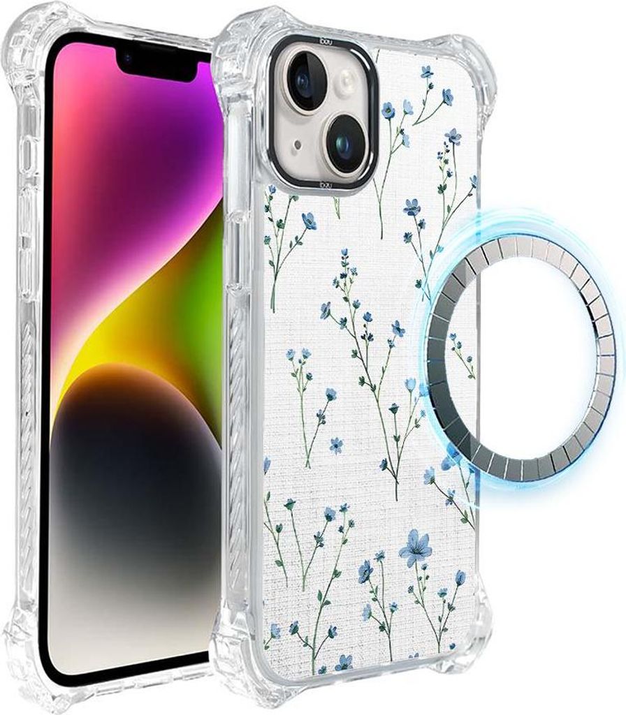 iPhone 14 Plus IBIZU DropGuard Ultra Case mit MagSafe, Pastel Bloom, Blue Dream
