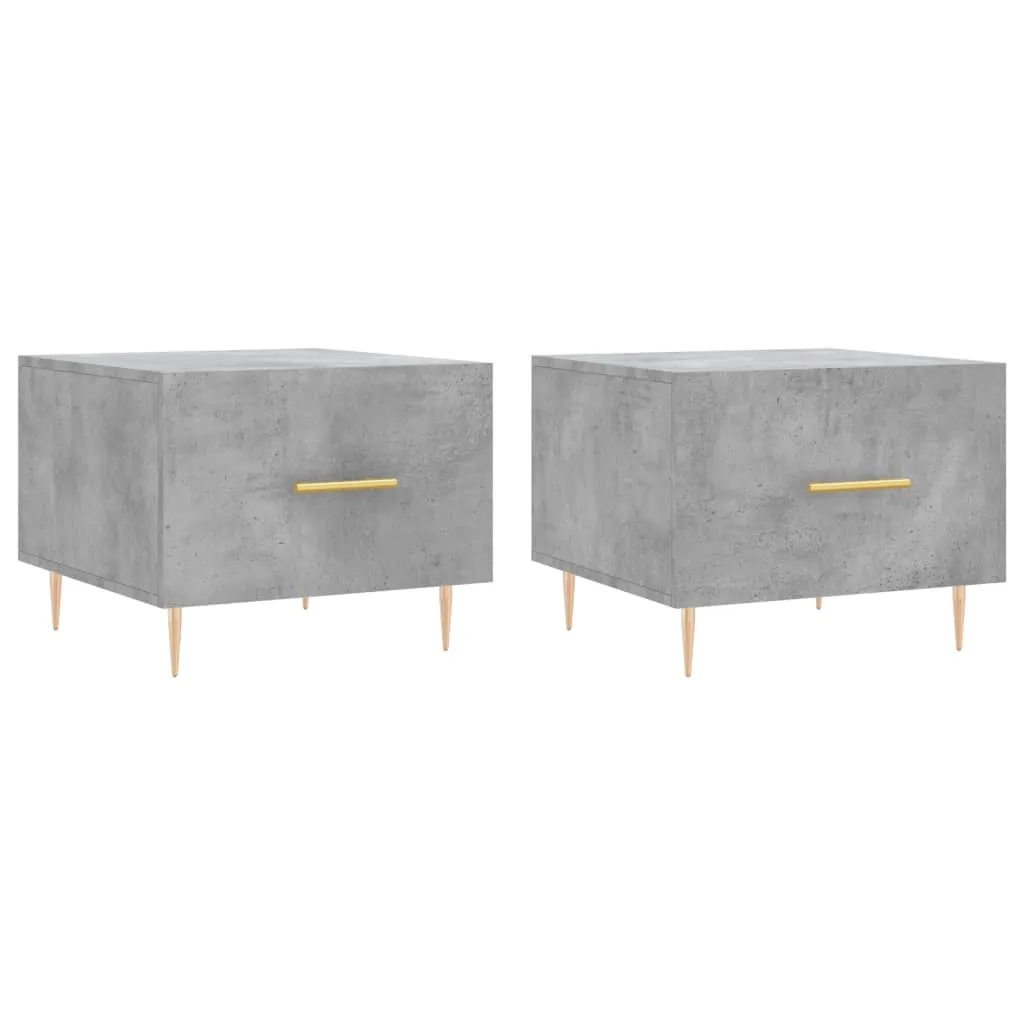 Coppia Tavolini Quadrati Grigio Cemento 50cm - Offerta Online
