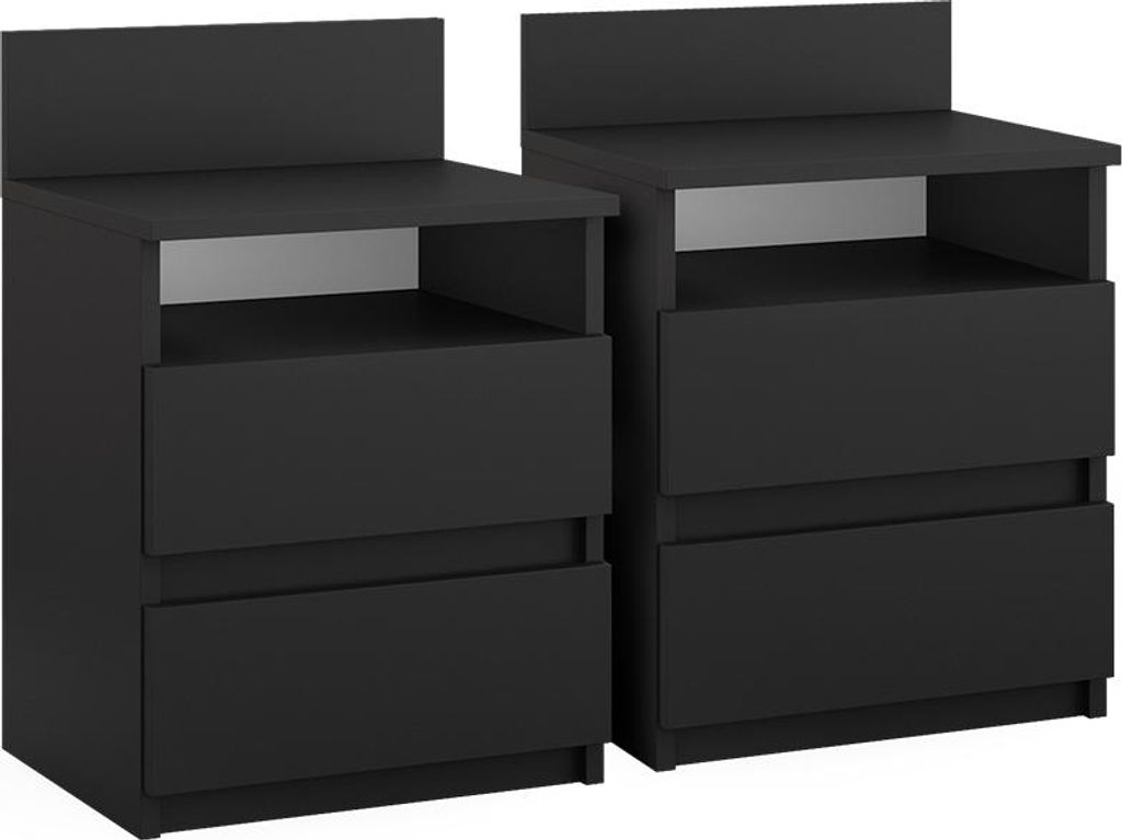 Table de chevet Vicco Monty Noir Lot de 2, Model 40437 Image du produit 