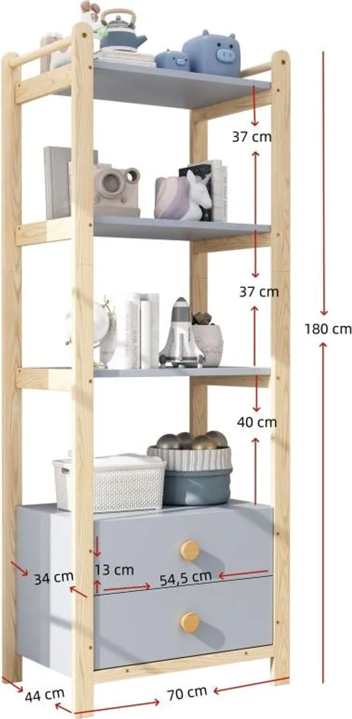 Étagère de rangement robuste 2 tiroirs pour optimiser les petits espaces
