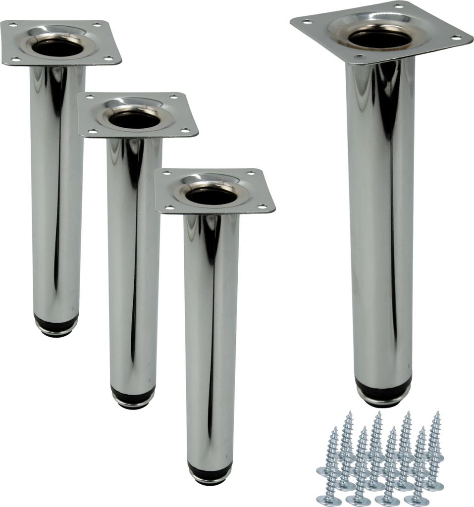 Pieds de meuble métalliques élégants 13 cm en argent Image du produit 
