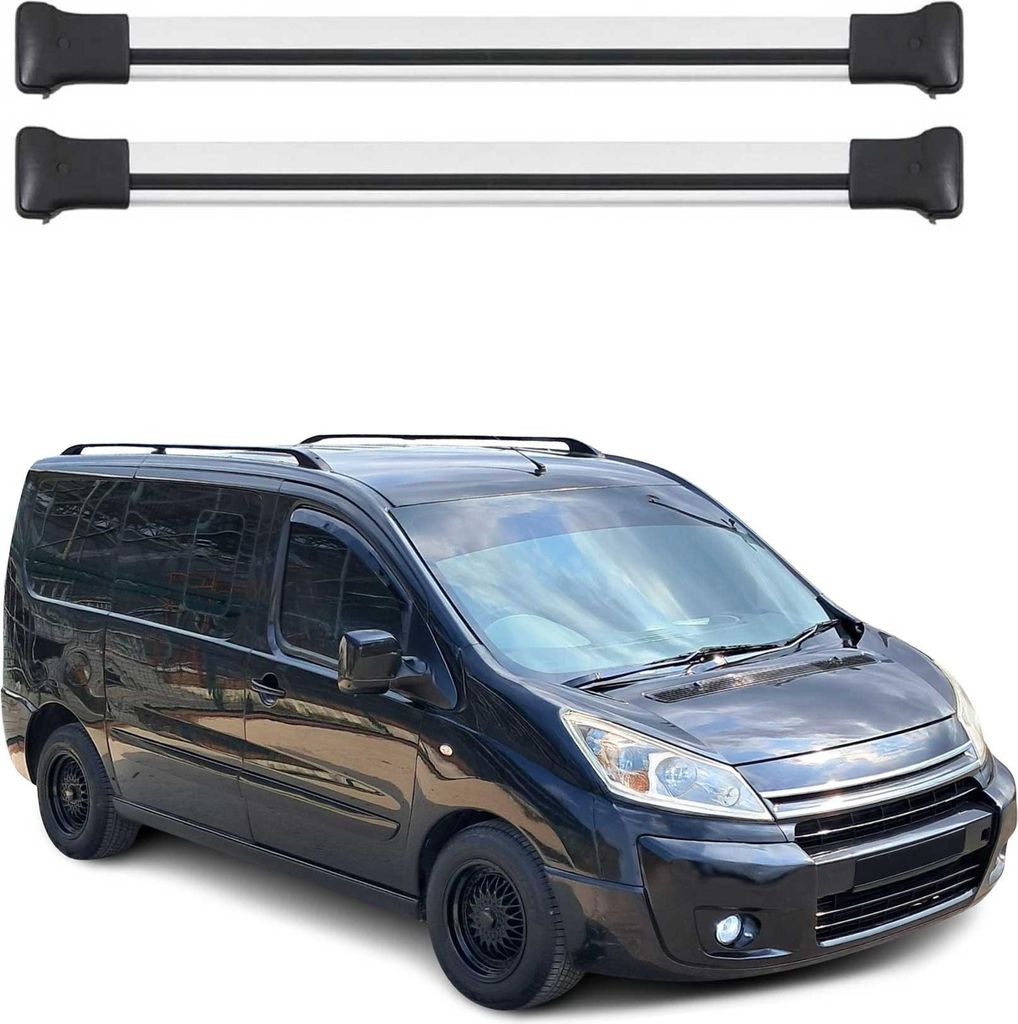 Dachträger Grundtäger für Citroen Jumpy 2007-2016 75kg Aluminium Silber 4 tlg