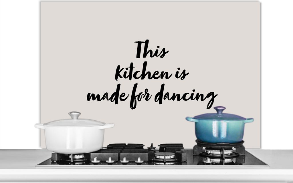 KitchenYeah Spritzschutz Küche - Küchenrückwand - Wandschutz für Herd und Spüle - Zitate - Sprichwörter - Diese Küche ist zum Tanzen gema...