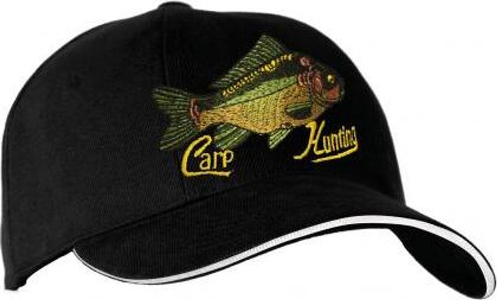 Baseballcap mit Einstickung - Fisch Karpfen - 68234 schwarz Produktbild 