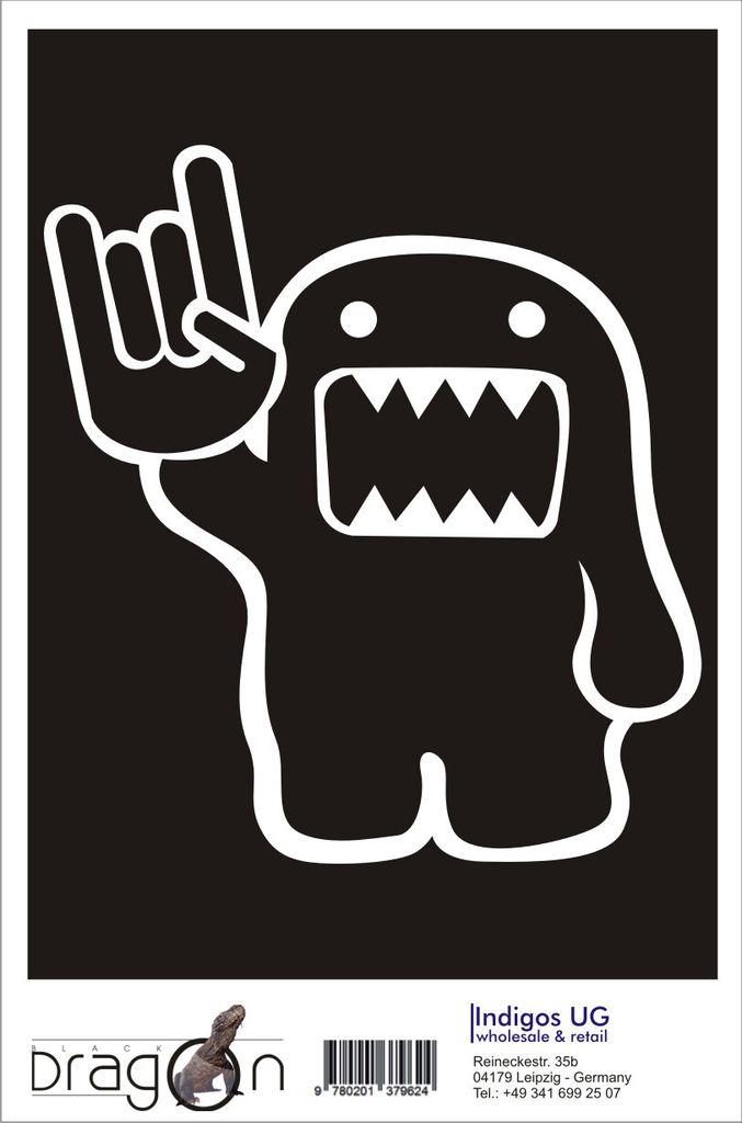 Aufkleber / Autoaufkleber - JDM / Die cut / Auto / OEM - Heavy Domo - 120x110 mm silber - Heckscheibe / Heckscheibenaufkleber