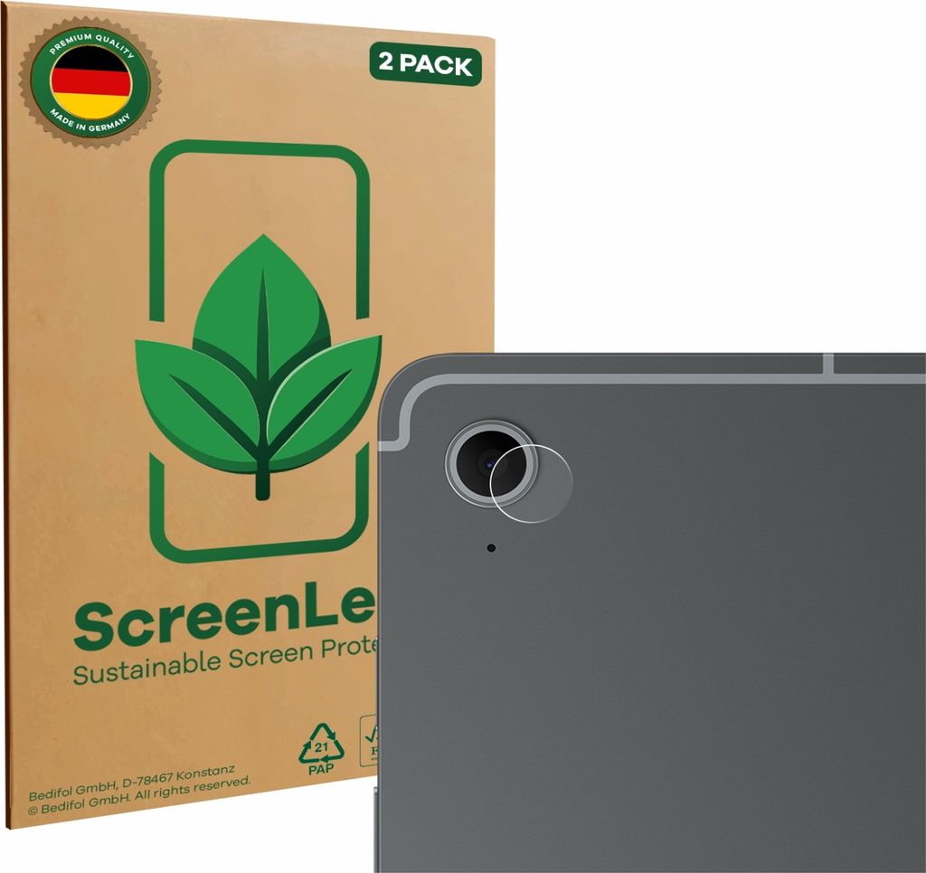 2x ScreenLeaf Schutzfolie für Samsung Galaxy Tab S10 FE+ (NUR Kameraschutz) nachhaltiger Displayschutz Display Schutz Folie Klar Transparent