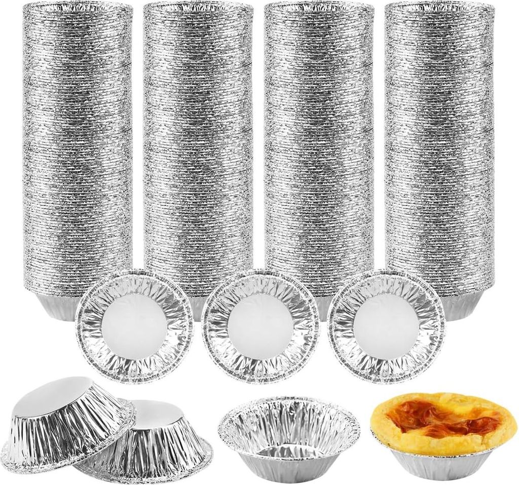 Aluminium Backformen für Gebäck - 400 Stück - 7 x 2,5 x 4 cm - geeignet für Torten und individuelle Kuchen