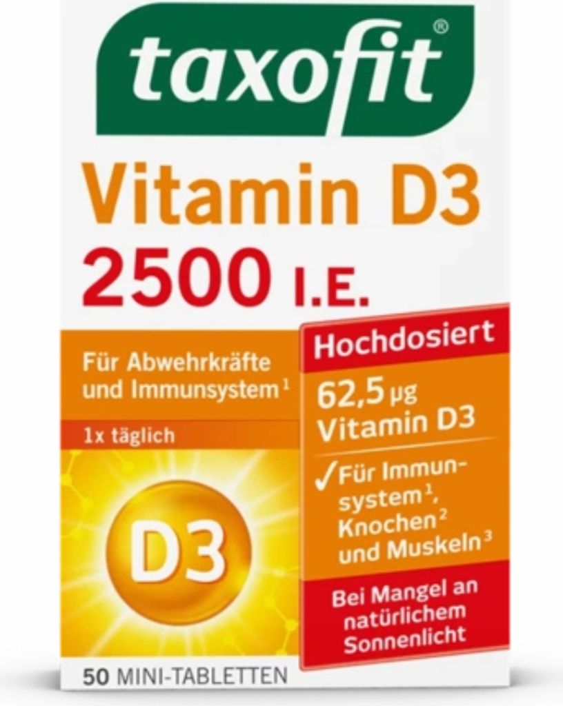 taxofit Witamina D3 2500 j.m. 50 tabletek Zdjęcie produktu 