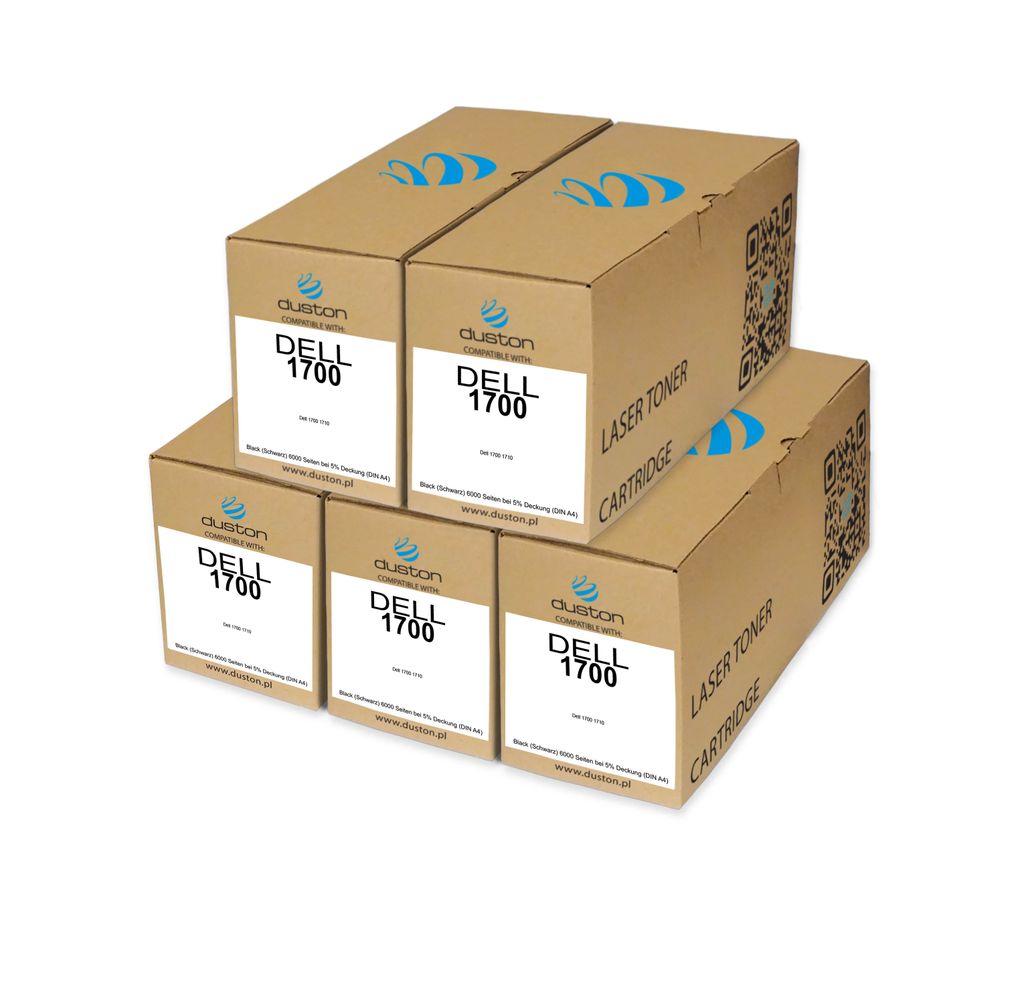 5x 1700, 593-10038 Toner Druckertoner Patrone Schwarz kompatibel mit Dell 1700 1710