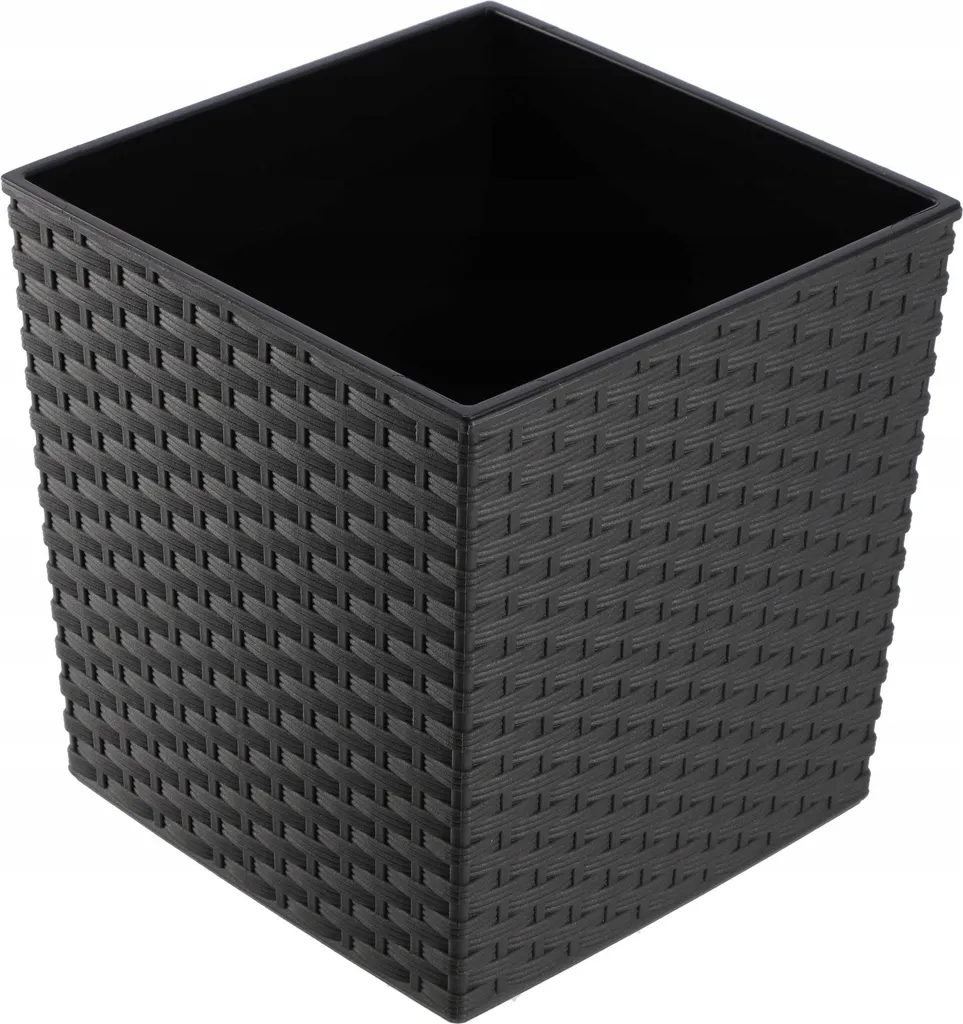 Cache-pot graphite 30cm résistant avec insert de plantation intégré - 8