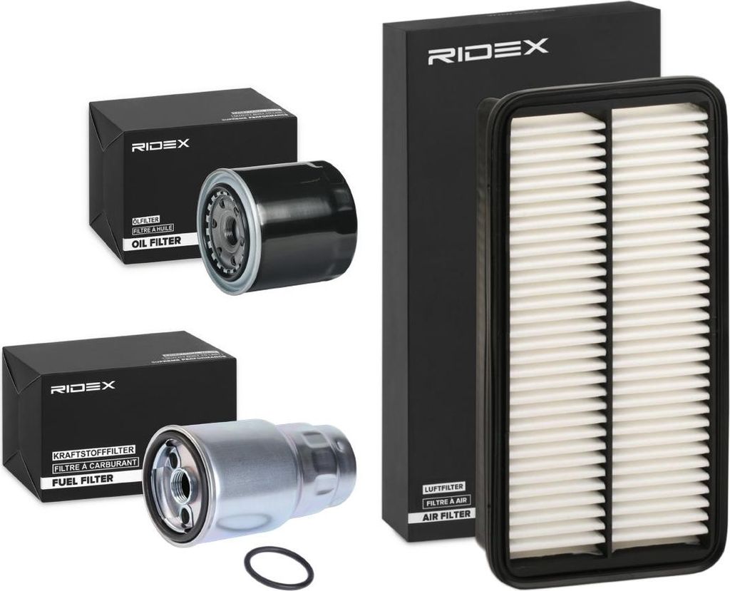 RIDEX Filterset Inspektionspaket Filtersatz für OPEL AGILA (A) (H00) Astra H Limousine (A04) für TOYOTA AVENSIS Kombi (T25) für NISSAN MICRA II ...