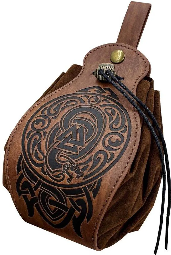 Besace vintage style médiéval en simili cuir pour homme et femme chic