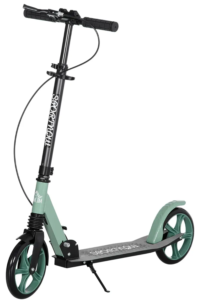 Trottinette pliable adultes roues 20cm double frein alu vert - CityGrip