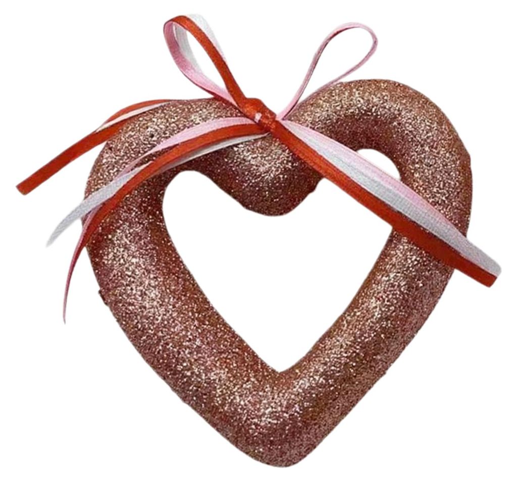 Glitzerndes Schaumstoff-Herzornament für Valentinstag, Hochzeit, Feiertage, Party, Baumkranz, Haustür, Wanddekoration, 3D, große Herzform mit Sc...