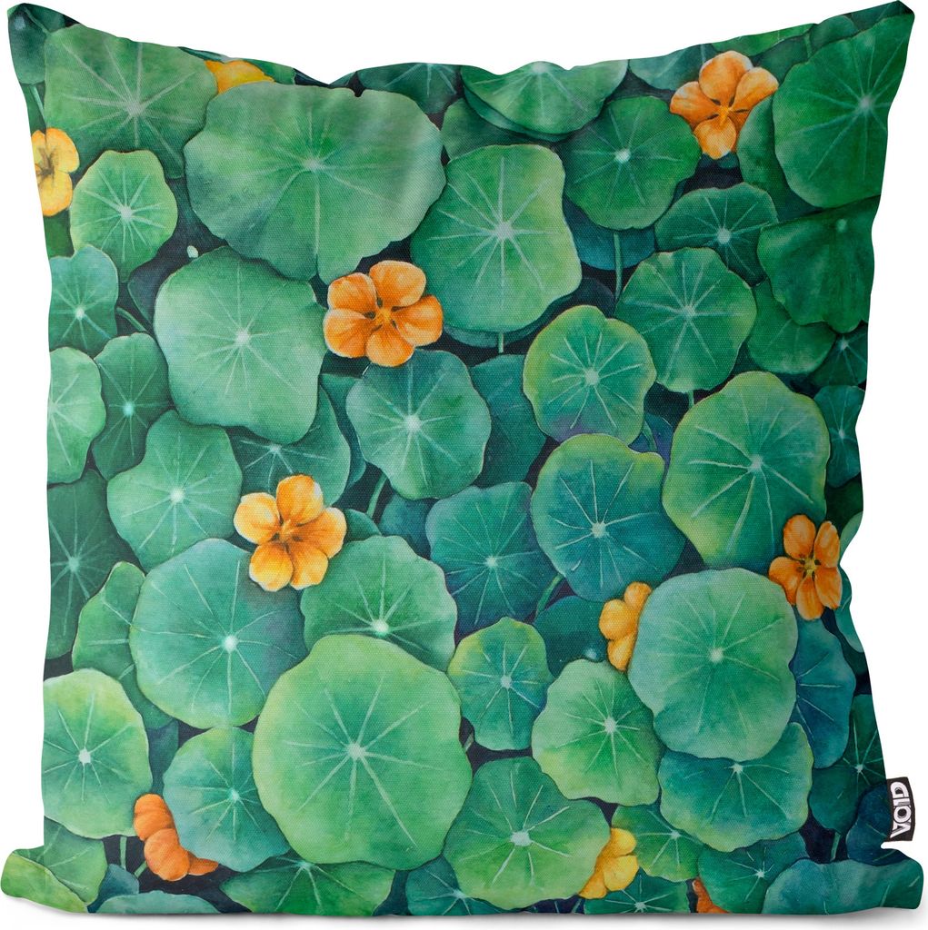 VOID Gemälde Pflanzen Teich Blätter Kissenbezug Kissenhülle sofa couch wohnzimmer dekoration wasserfest Outdoor Garten Kissen bezug deko