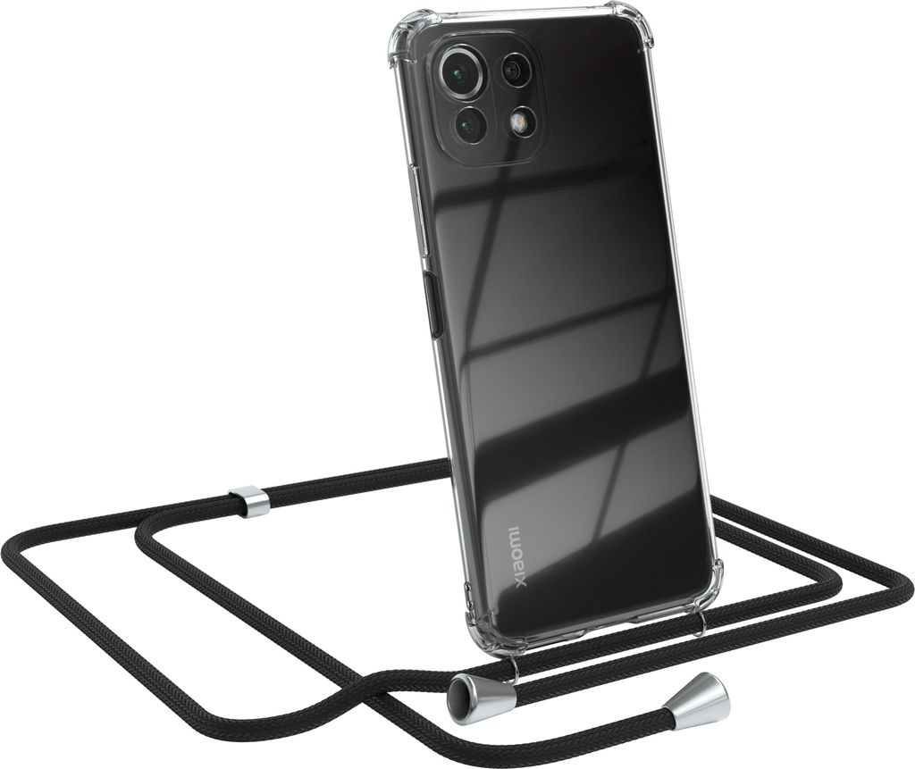 EAZY CASE Handykette kompatibel mit Xiaomi Mi 11 Lite / 5G / 11 Lite 5G NE, Handyhülle mit Umhängeband, Handykordel, Schutzhülle Clear, Band in ...