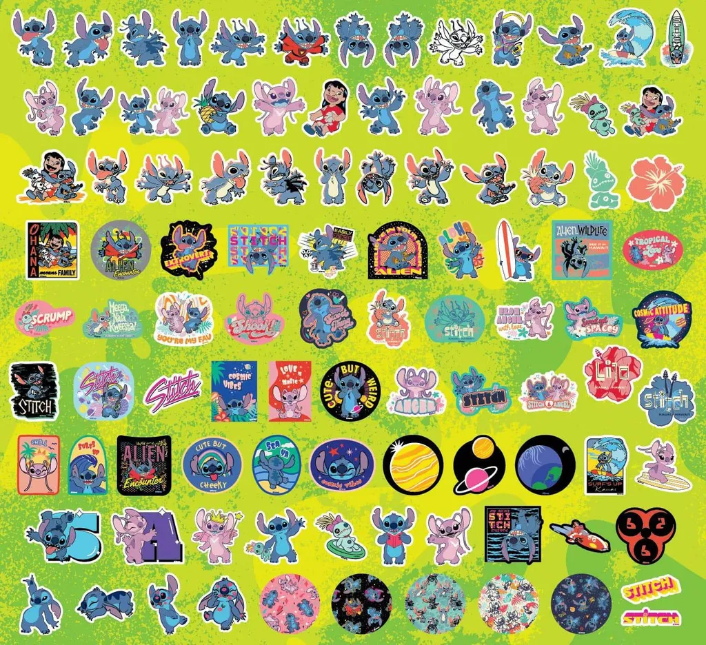 Stickers Lilo & Stitch Disney pour enfant - Lot de 100 pièces variés