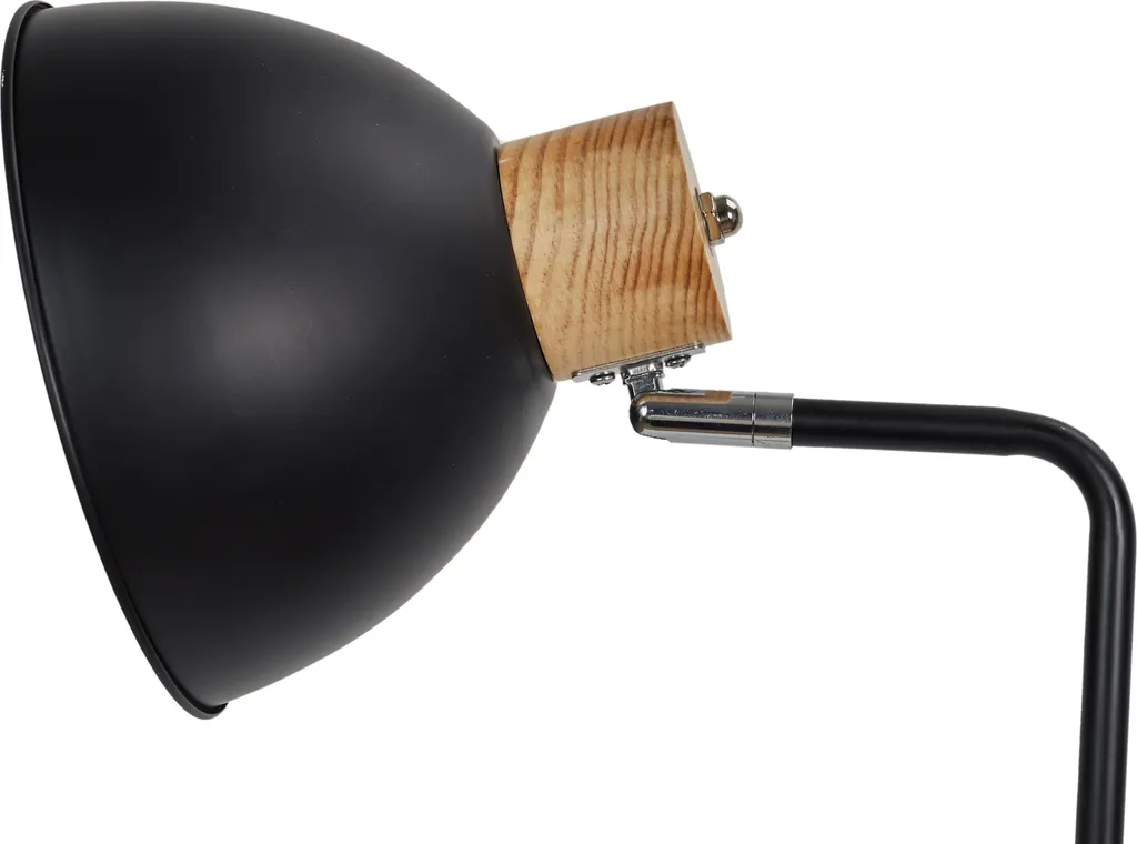 Lampadaire Metal Noir Bois Stable : Solution Éclairage Design Gain de Place - 4