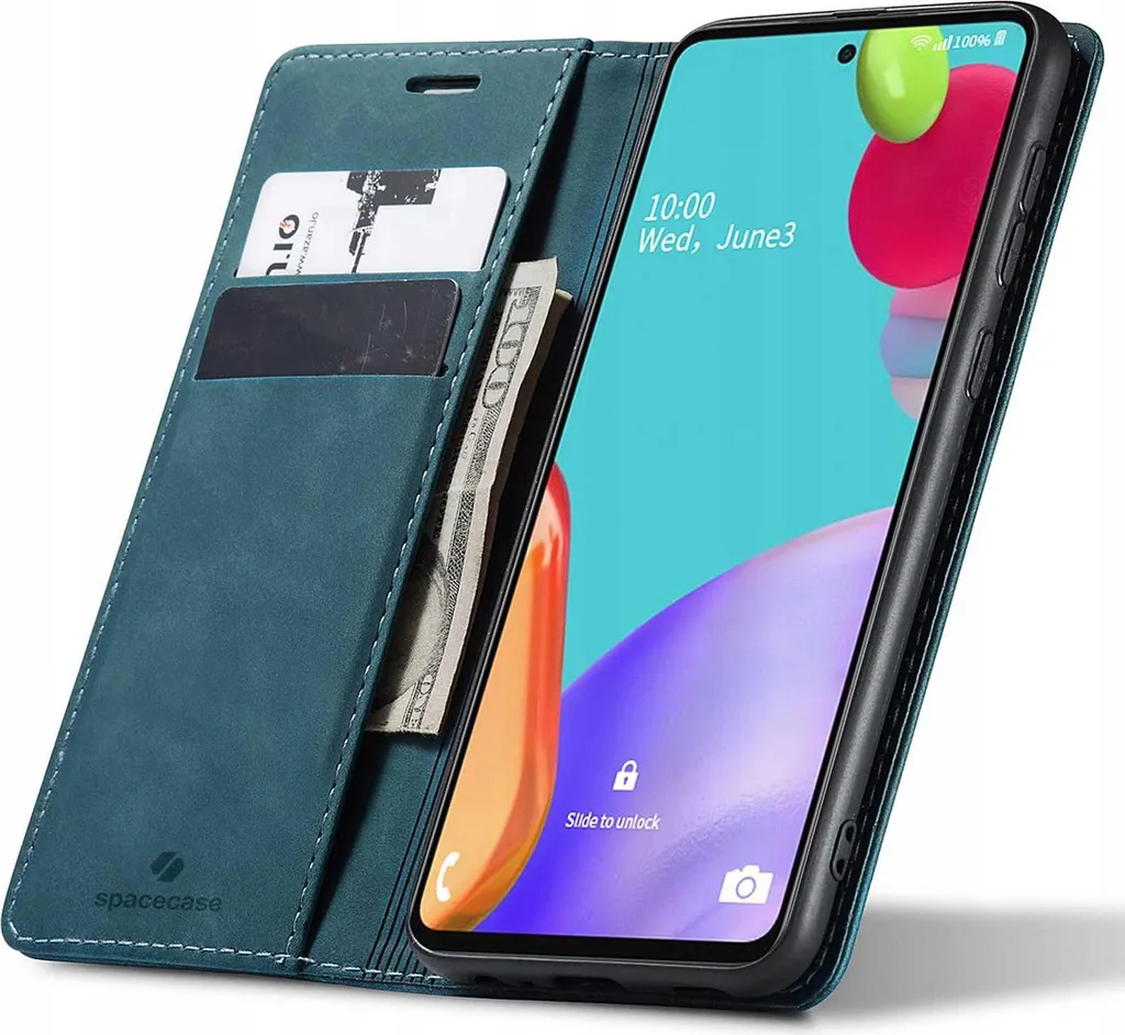 OFFERTA Custodia Galaxy A52 5G SPACECASE Blu - Portafoglio 3-in-1
