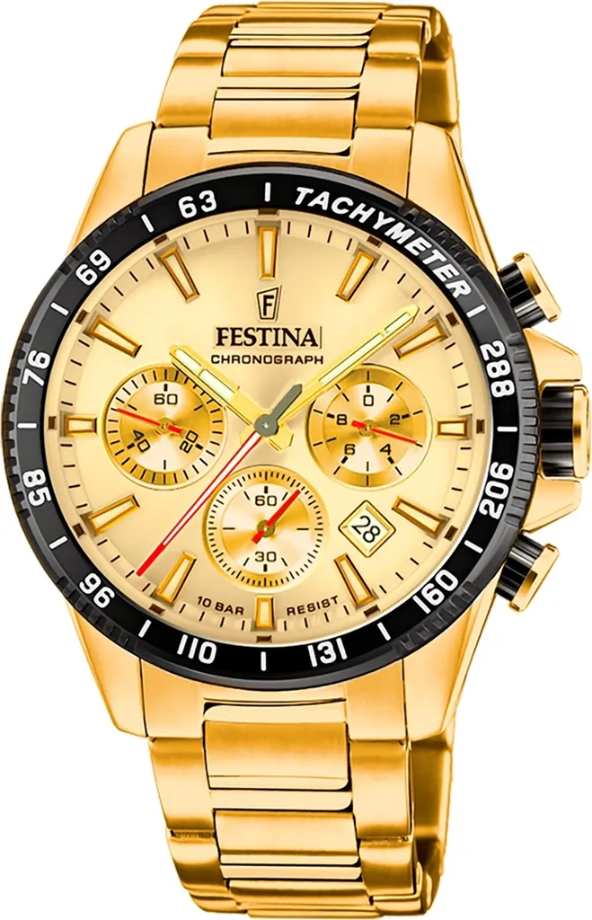 Montre en Acier Inoxydable Or Festina D2UF20634/6 Haute Qualité Homme