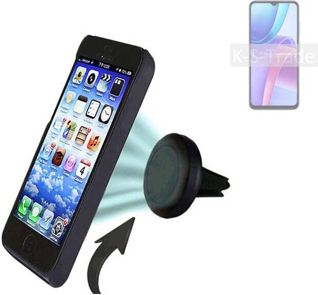 K-S-Trade Kompatibel mit Xiaomi Redmi Note 11R Auto Handy Halterung KFZ Halter Lüftungsgitterhalterung Air Vent mount Smartphone Halter