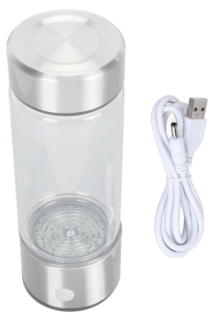 Tragbarer Wasserstoff-Wasserflaschengenerator mit USB-Anschluss, Ionisations-Elektrolyse-Wasserstoff-Ionisator aus Borosilikatglas